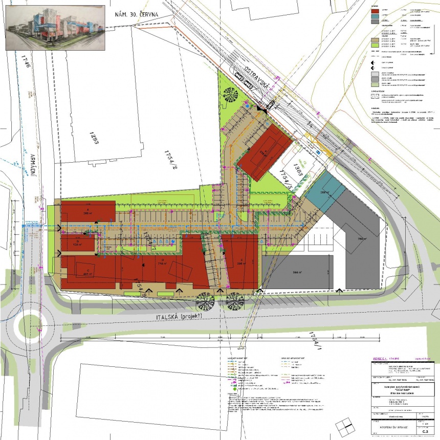 komplex polyfunkčních domů CENTRUM - Milovice-vykresy-situace2